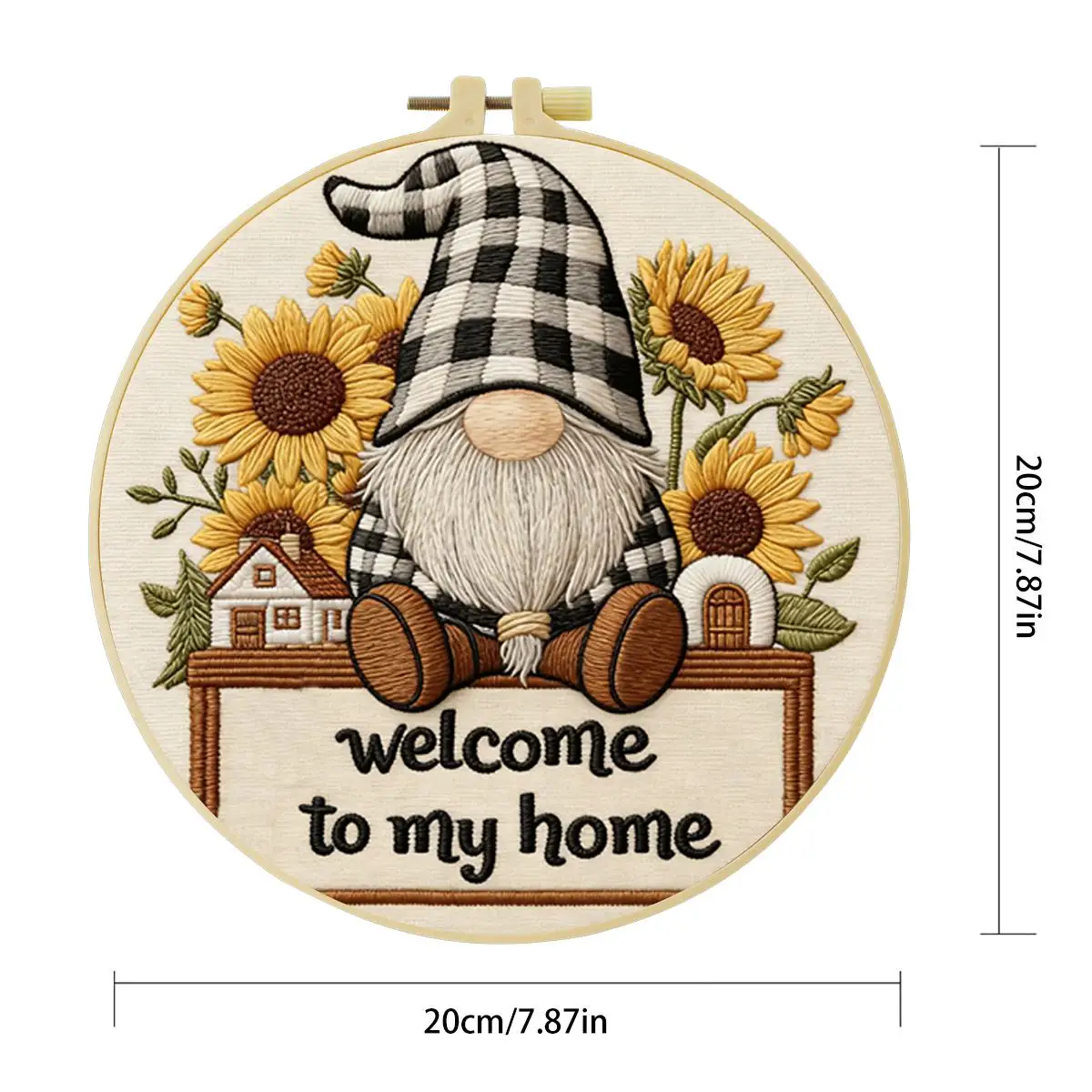 1 Stück 20X20CM/15X15CM 7,87/6,3 Zoll Kleiner Zwerg Stickerei Starter-Kit DIY-Kit DIY-Stickerei-Set Handarbeiten Nadelkunst – Detail 4