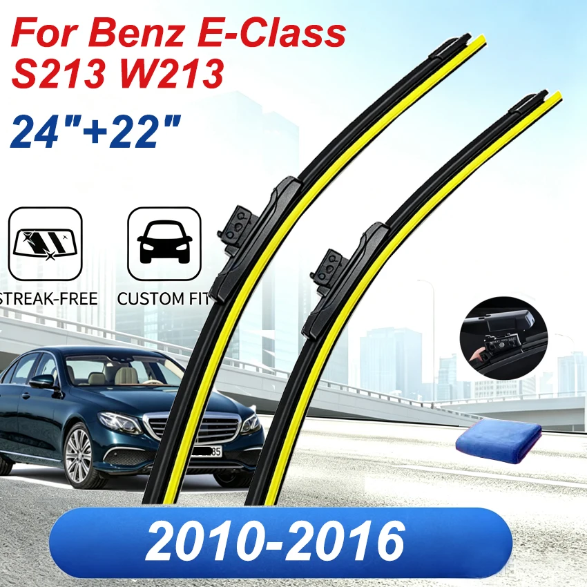 For Mercedes Benz E-Class S213 W213 Front Rear Wiper Blades Soft Rubber Windshield Windscreen Brushes Cleaning Car Accessorie