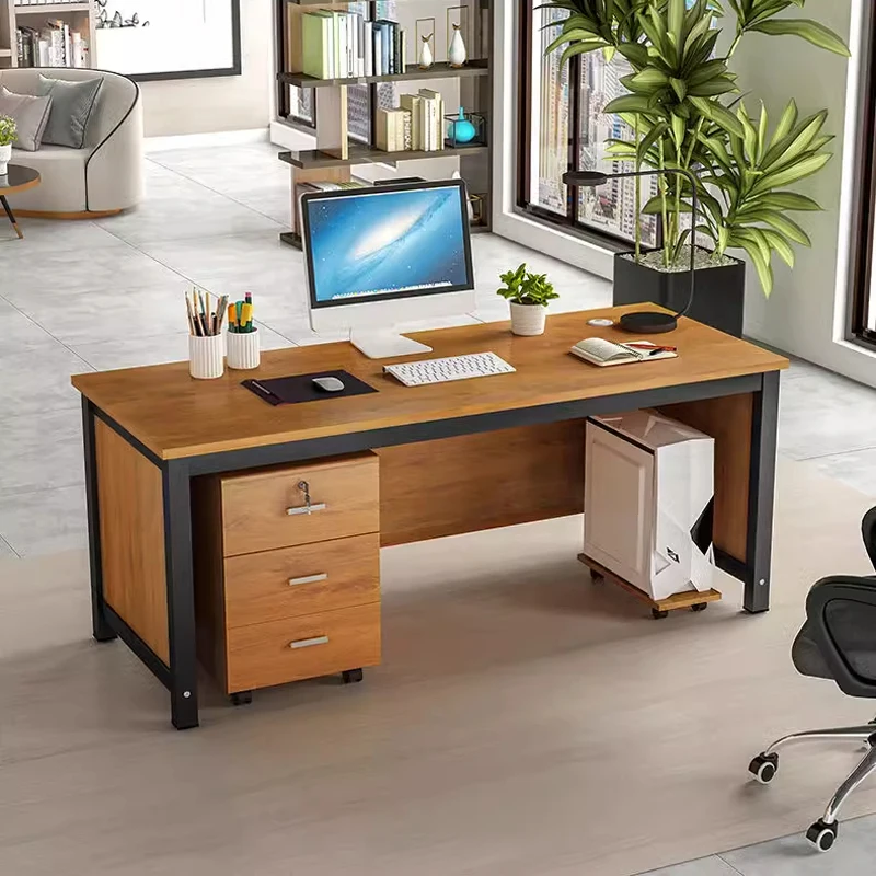 Modern Cheap Desk Workstation with File Cabinet Factory Spot Wholesale Office Furniture boss Office Table Employee Workstation