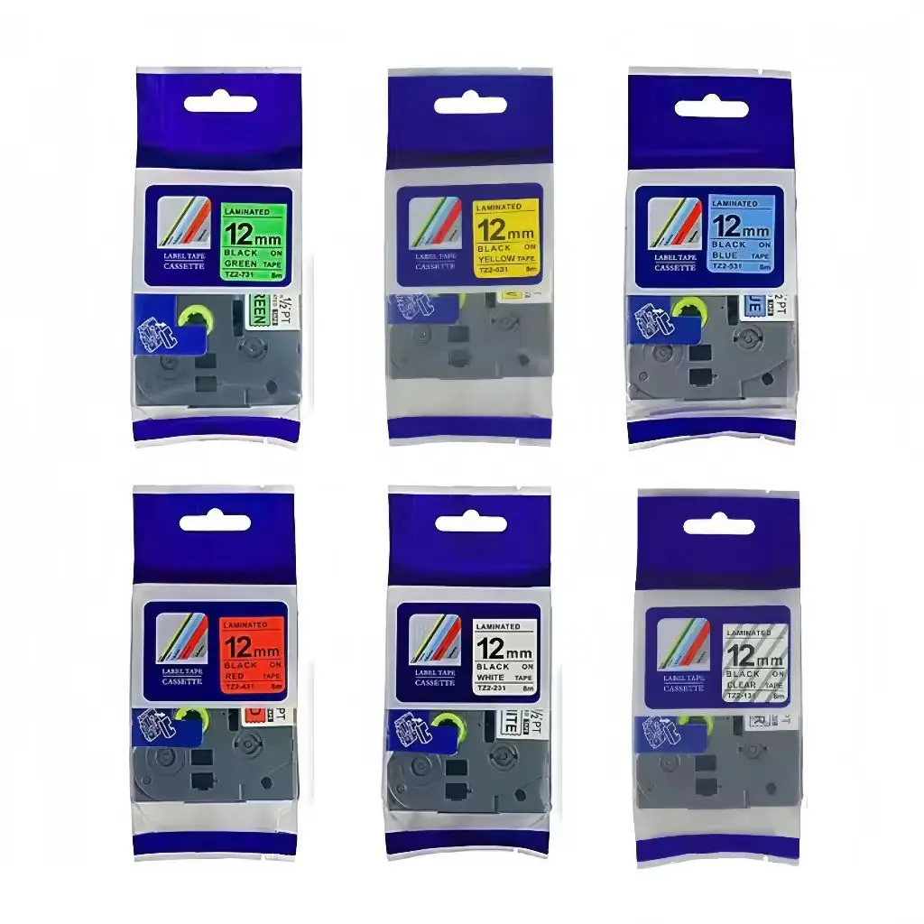 

TZe131 TZe231 TZe431 TZe531 TZe631 TZe731For Brother P-Touch 12mm Label Ribbon Printe Tape Red Blue Yellow