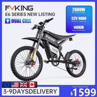 FVKING E6 Electric Motorcycle 2500W(Peak) Motors 120km Range Electric Bike 52V40AH Battery Speed 60Kmh Mountain E-bikes Adults