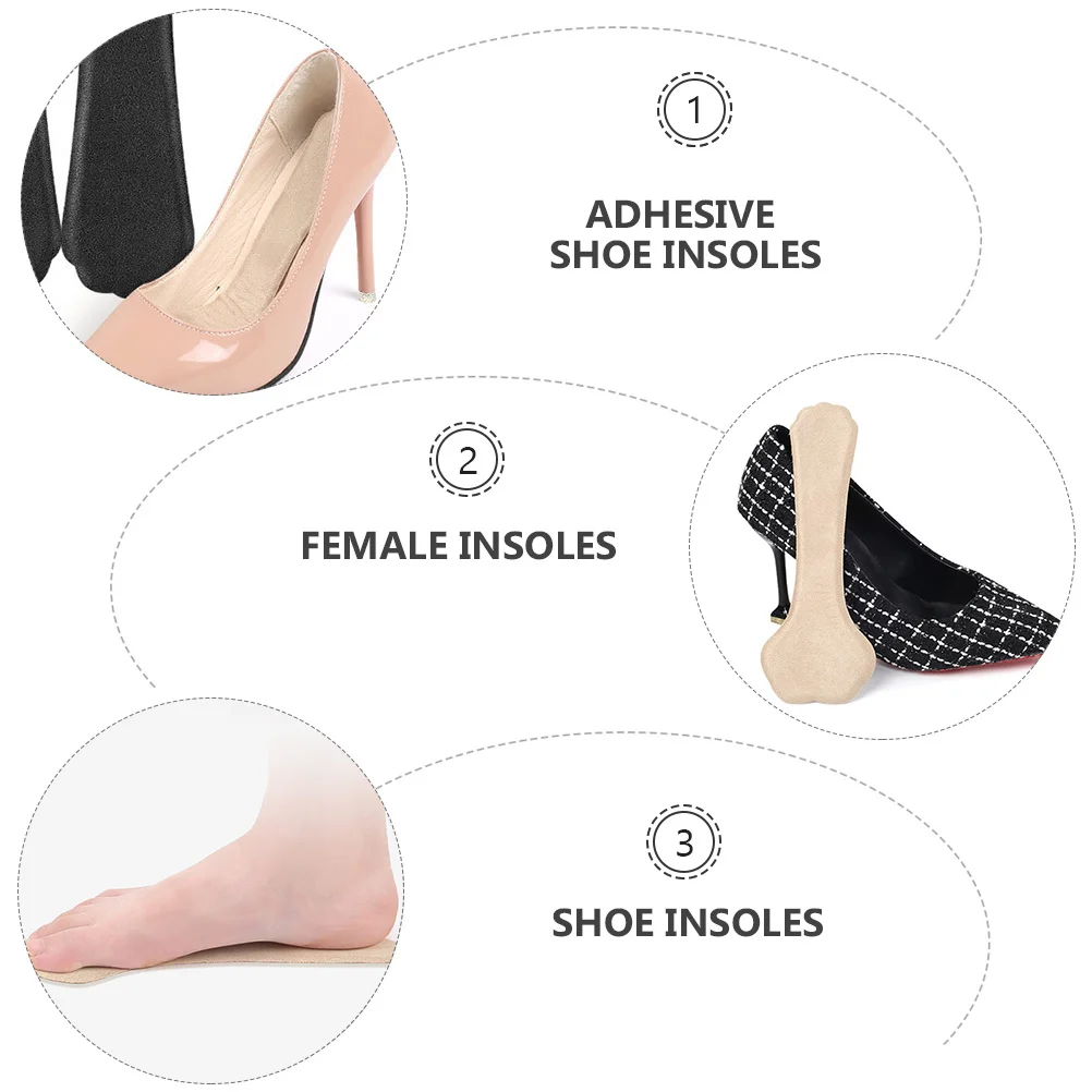 

2pcs Anti Blister Insoles For Women Self-Adhesive High Heel Shoe Inserts Comfortable Non-Slip Foot Care Pads Sandal Stickers