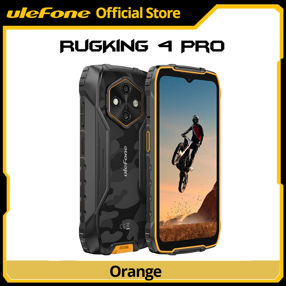 Ulefone RugKing 4 Pro robuuste telefoon Android 15 tot 16 GB + 256 GB waterdichte smartphone 10200 mAh 48 MP camera NFC wereldwijd 6,56" 120 Hz