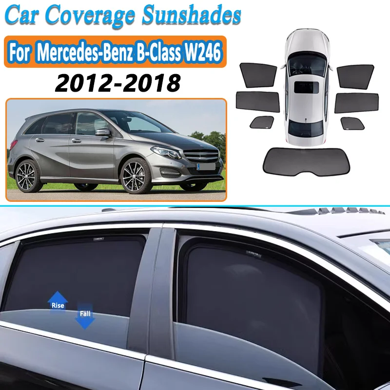 

Для Mercedes-Benz B-Class (W246) 2012-2018: Сетчатые солнцезащитные шторки на боковые окна, защита от солнца и конфиденциальности