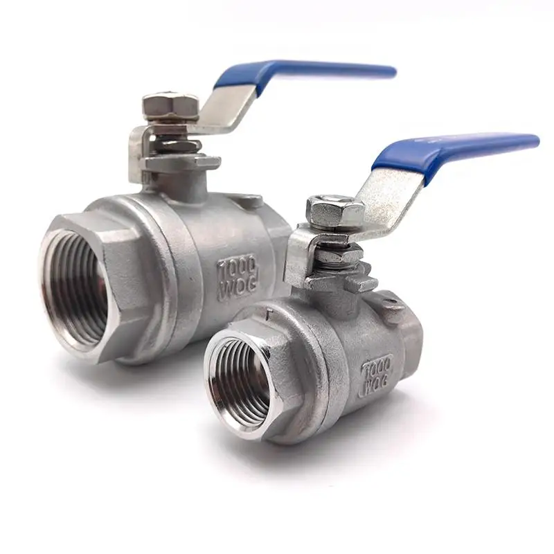 Valvola a sfera in due pezzi in acciaio inossidabile 304 316L BSPT 1/4 3/8 1/2 3/4 1 2 Valvola a foro pieno con filettatura interna Casa Acqua Olio Gas