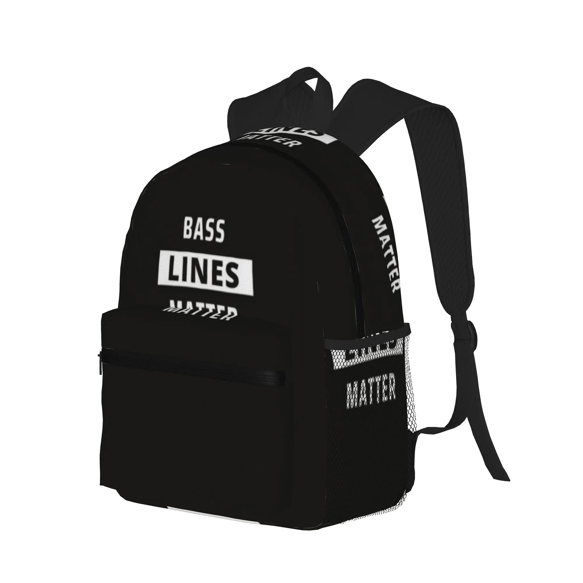 Bass Lines Matter - Black  Casual Backpack for Students and Adults Bag