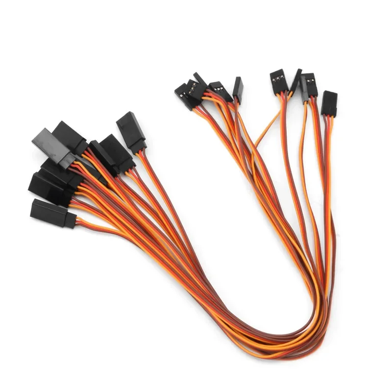 10Pcs 100/150 / 200 / 300 / 500/1000mm przedłużacz do serw kabel przewód zasilający dla RC Futaba JR męski na żeński 30cm