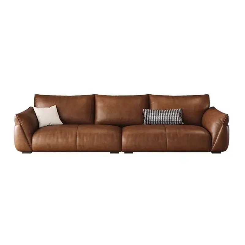 

Leather Italian light luxury sofa