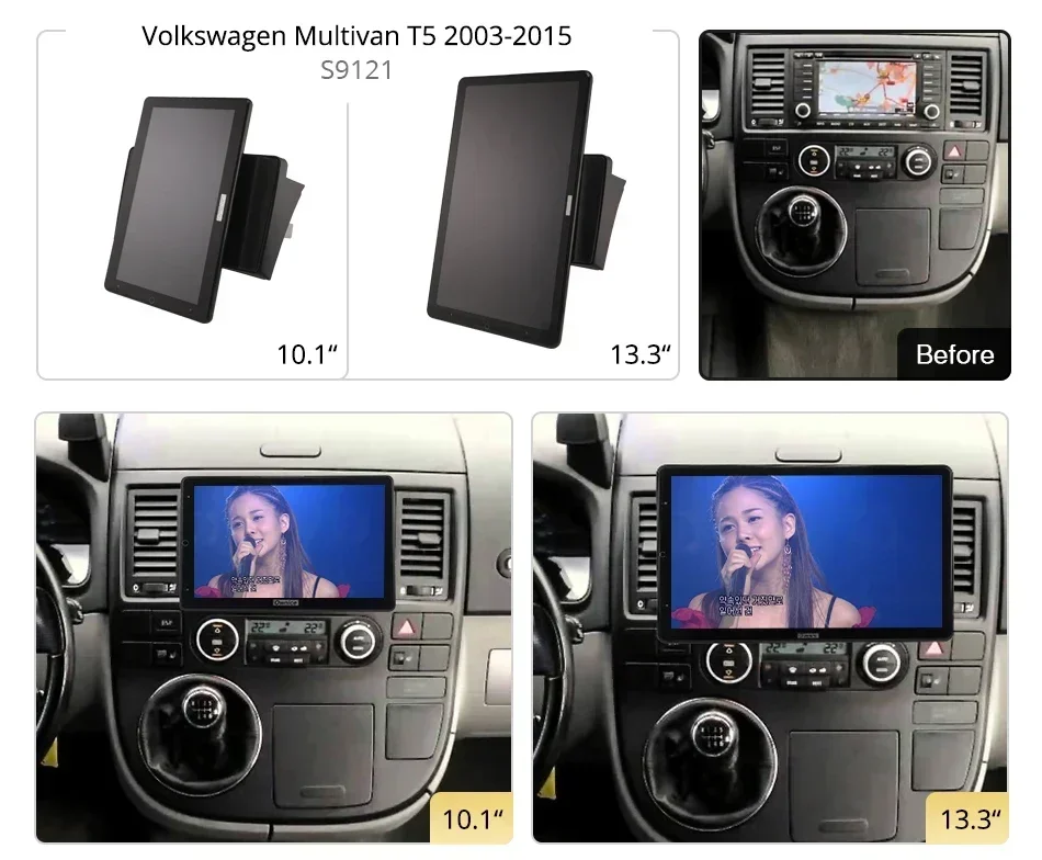 Auto Rotatable 13.3'' Ownice Android10.0 Car Multimedia for Volkswagen Multivan T5 2003-2015 Auto Radio Audio 4G LTE 360 No DVD