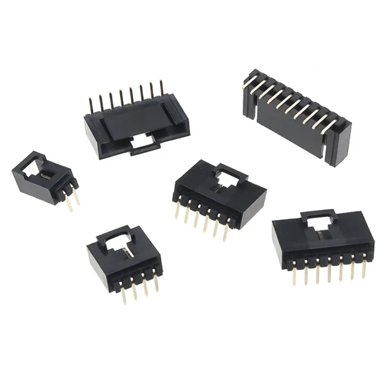 MX2.54 TJC8 Dupont Connector 2/3/4/5/6/7/8/9/10Pin with lock Buckle Single Row 2.54mm Right Angle Straight/Curved needle