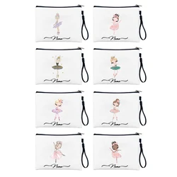 Ballet Girl Personalized Custom Cosmetic Makeup Pouchs Bridesmaid Bags Pencil Case Toiletry Travel Make Up Bag Pouch Cosmetics