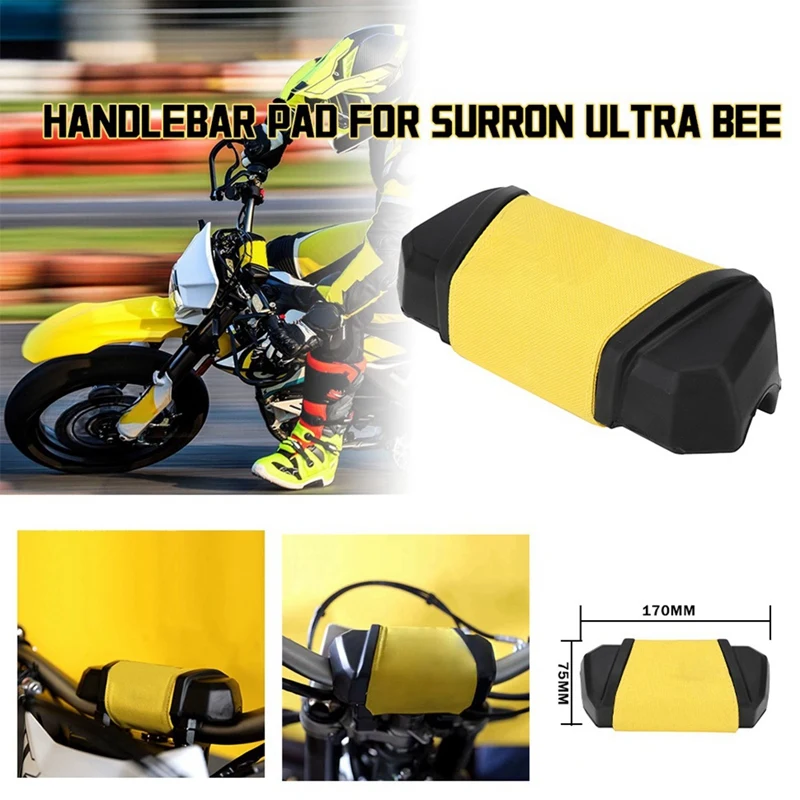 1 Piece Motorcycle Handlebar Pad Handle Cross Bar Pad Chest Protector Pad Yellow & Black Rubber For Surron Sur-Ron Ultra Bee