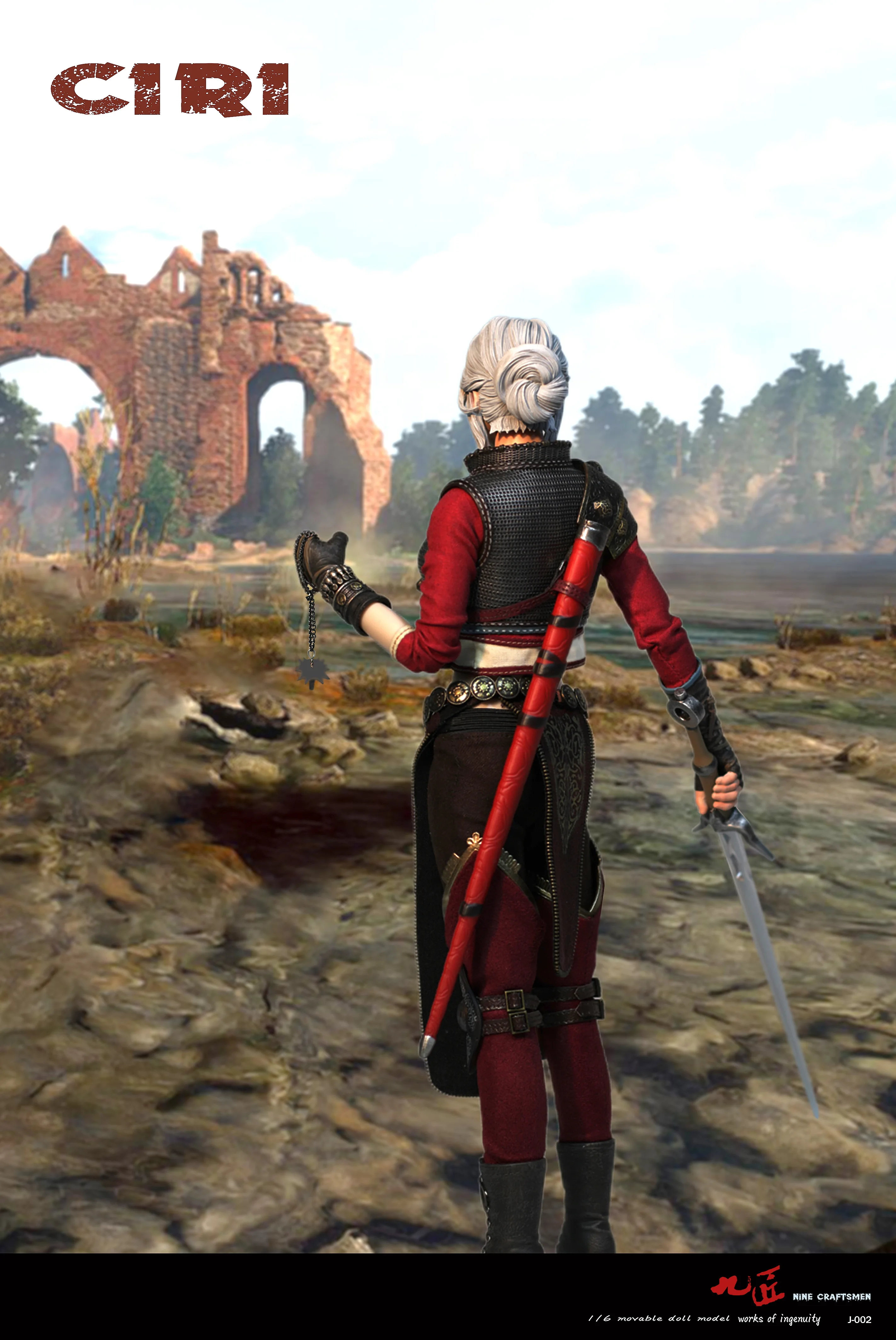 【in magazzino】 Nove artigiani Originale 1/6 Soldier Hunter Ciri Armor Edition Modello di bambola mobile da 12 pollici Collezione regalo di giocattoli fatti a mano