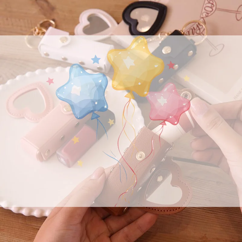 Fashion PU Leather Lipstick Bag Outdoor Portable Mini Lip Gloss Bag Multifunctional With Mirror Makeup Lipstick Holder Women