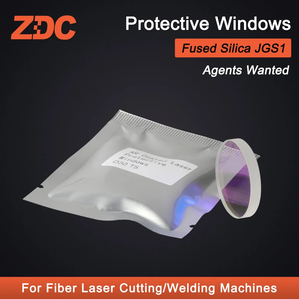 ZDC Fiber Laser Protective Windows/ Mirror Lens 26.5*5 27.9*4.1 30*5 36*5 37*7 1064nm Quartz Fused Silica For Raytools WSXPr