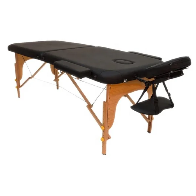 2 section portable wooden adjustable folding massage table