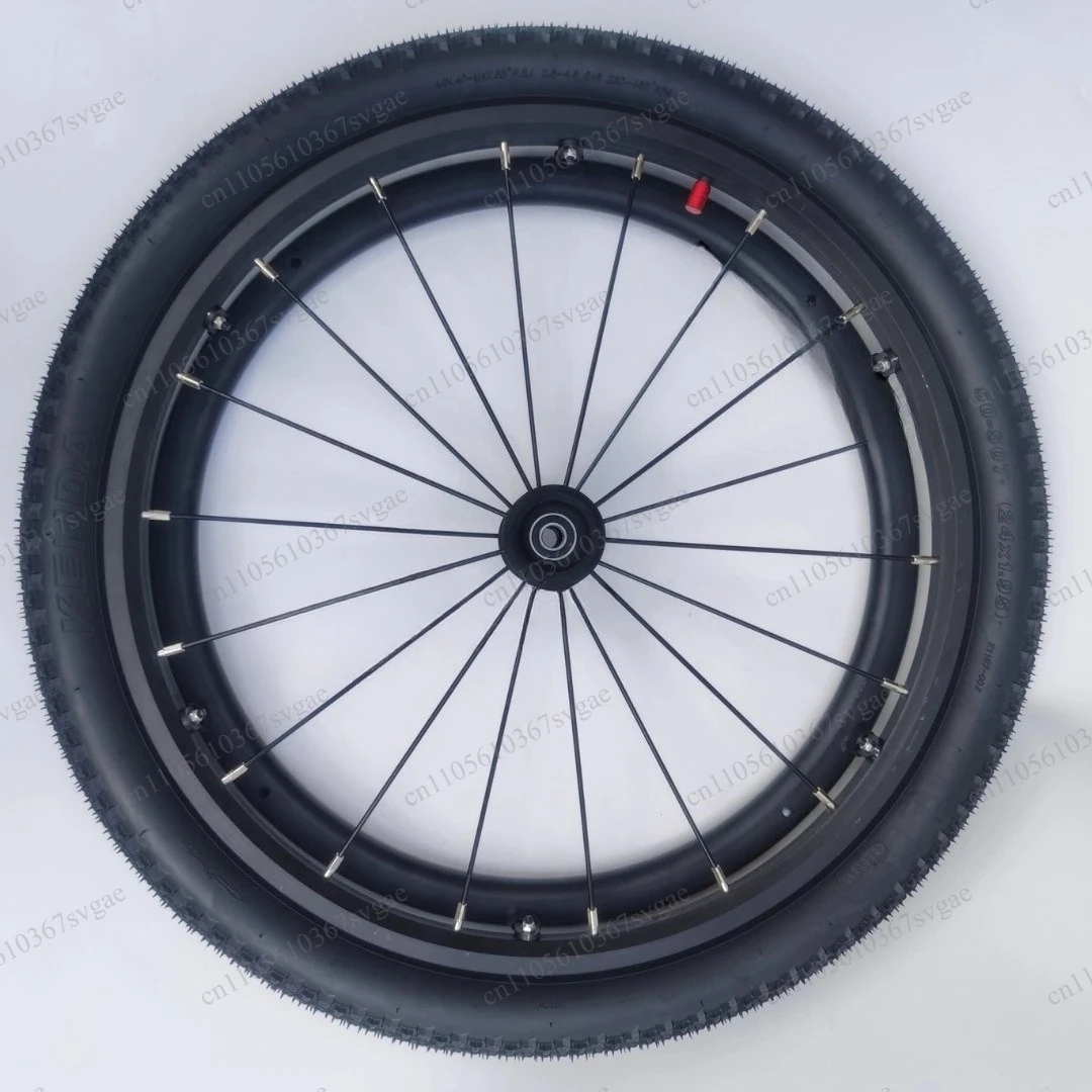 1 Pair 24 Inch Wheelchair Rear Wheels, 24×1.95 Inflatable Sports Wheelchair Wheels, Aluminum Alloy Spoke Hub