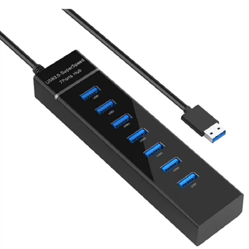 30cm 120cm USB 3.0 7 Ports Hub Splitter Adapter Cable length FFor Desktop PC Mac Laptop Keyboard mouse Mobile hard disk