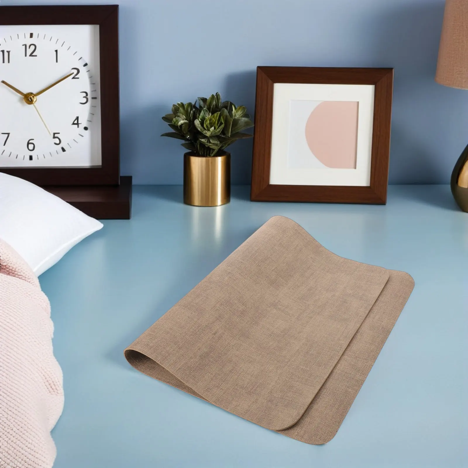 

24x16 Inch Waterproof Manicure Table Mat PU Nail Art Desk Pad Non Slip Base for Nail Techs Scratch Resistant Salon Desk