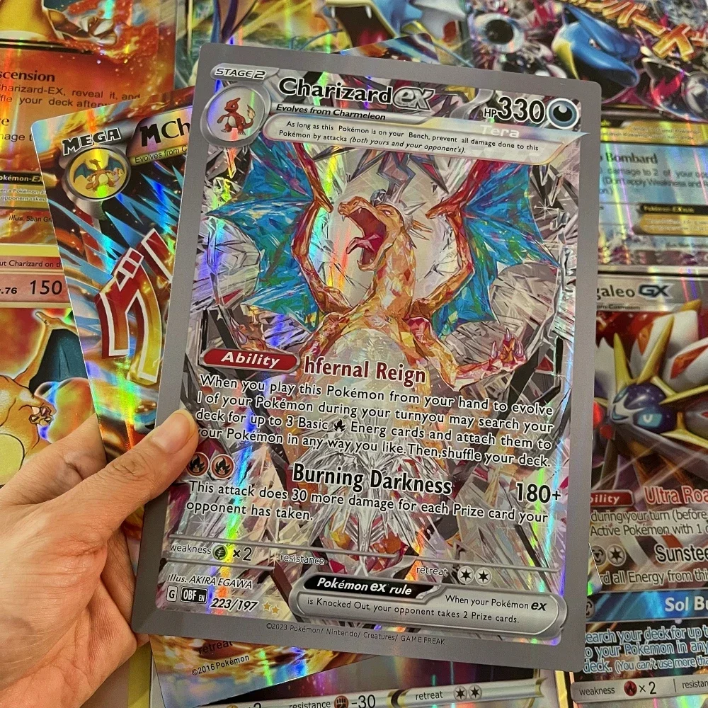 2024 Oversized Pokemon Cards 30Pcs Jumbo Letters Card Vmax Vstar GX Arceus Pikachu Charizard Super Shiny Rare Card Birthday Gift