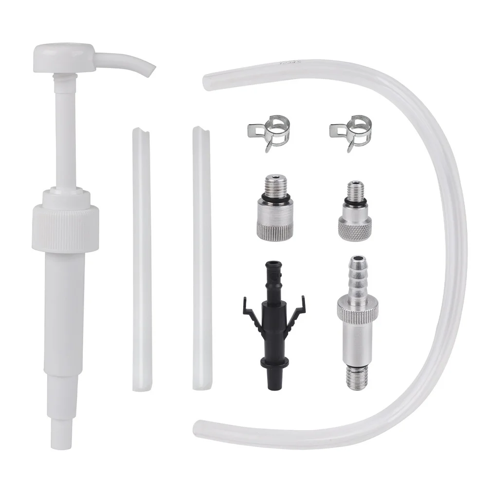Plastic White Gear Oil Pump 8cc Per Cycle Transfer Kit Fits Standard Quart Bottles with Multiple Adapters and Tubes