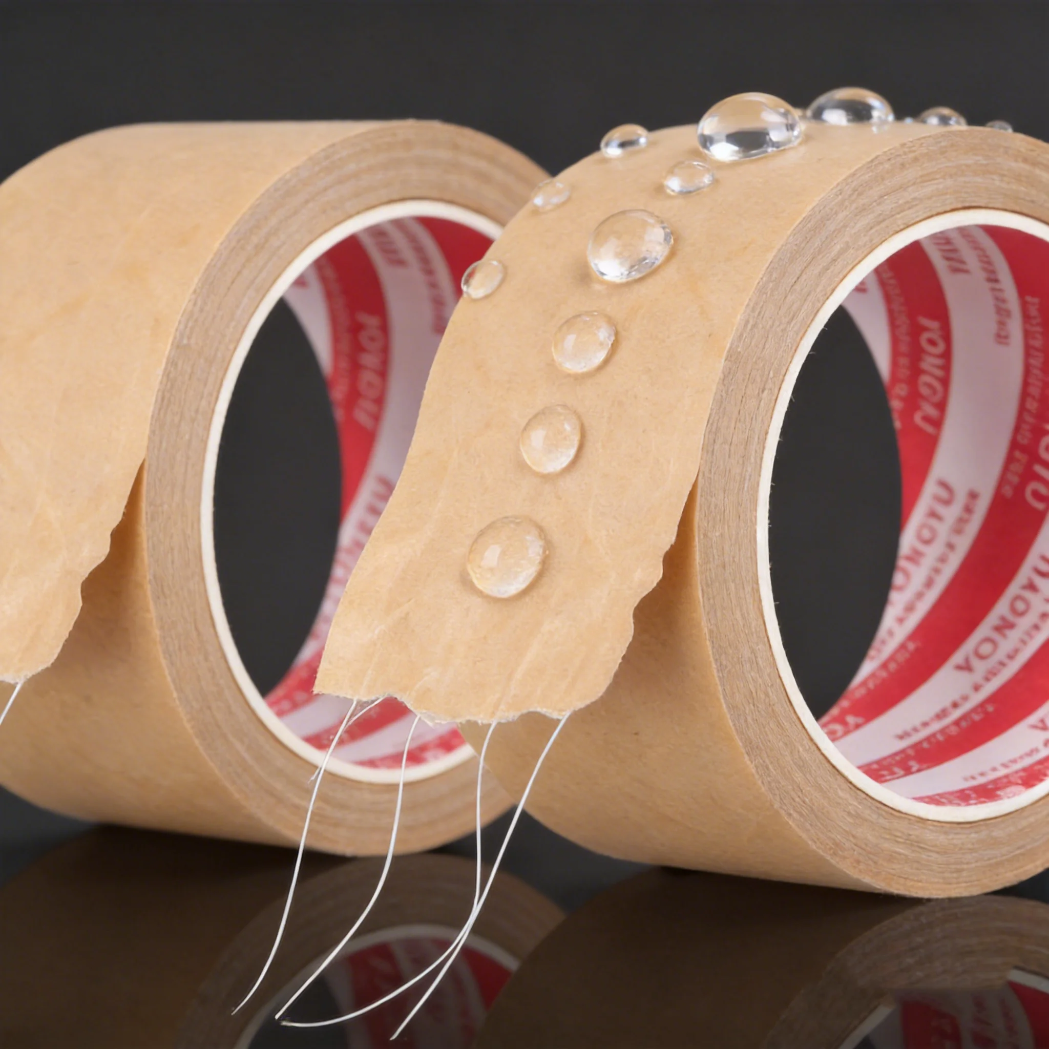 5 Rolls Reinforced Kraft Paper Tape 50mm x 50m Self Adhesive Strong Tear Resistant Packing Tape for Carton Box Sealing