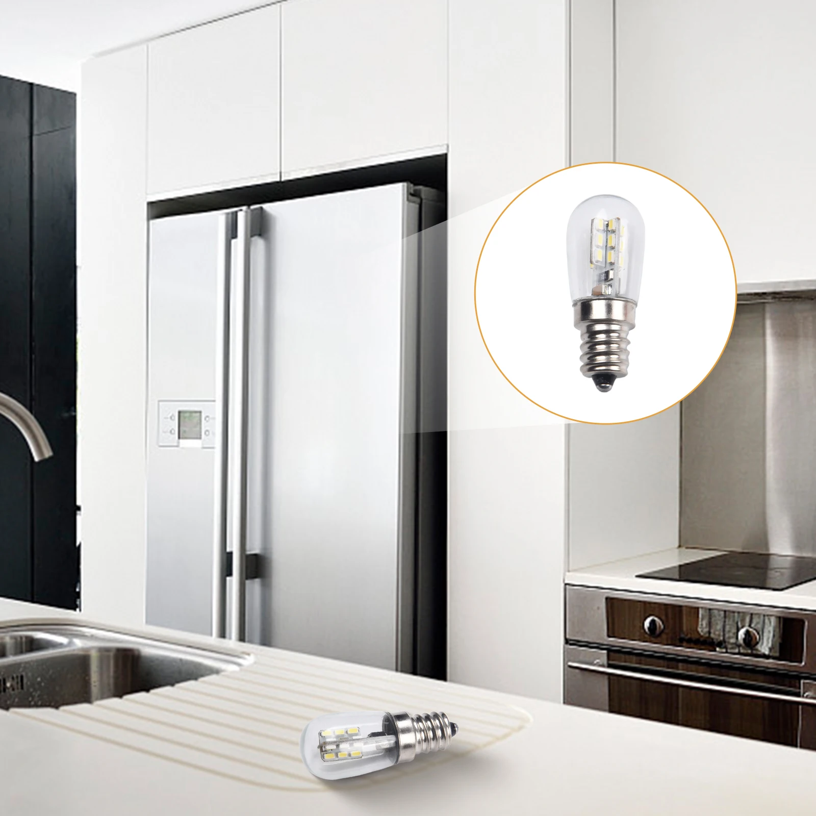 

LED refrigerator lamp E12 220V Protect-eyes resist-fatigue 3014 SMD warm/cool lights 360degree lamp Bulb Machine Microwave Oven