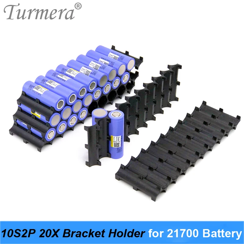 

Turmera 10Piece 10S2P 20X 21700 Battery Holder Bracket 21700 Spacer Assemble for 36V 48V Electric Bike or Escooter Batteries Use