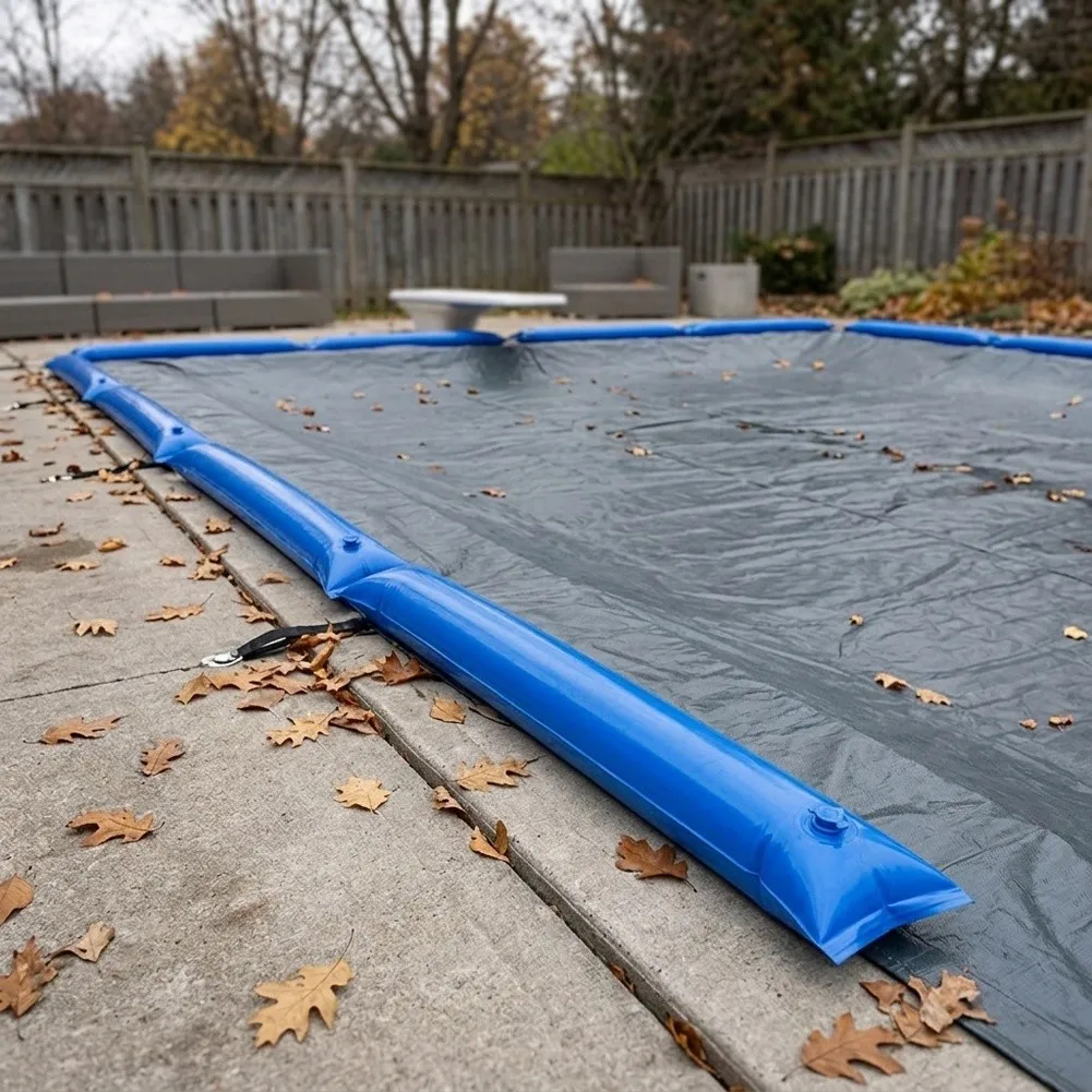 3 Meter PVC Pool Cover Water Bags Blue Set of 4 for Securing Pool Covers Against Wind Snow and Debris in Winter