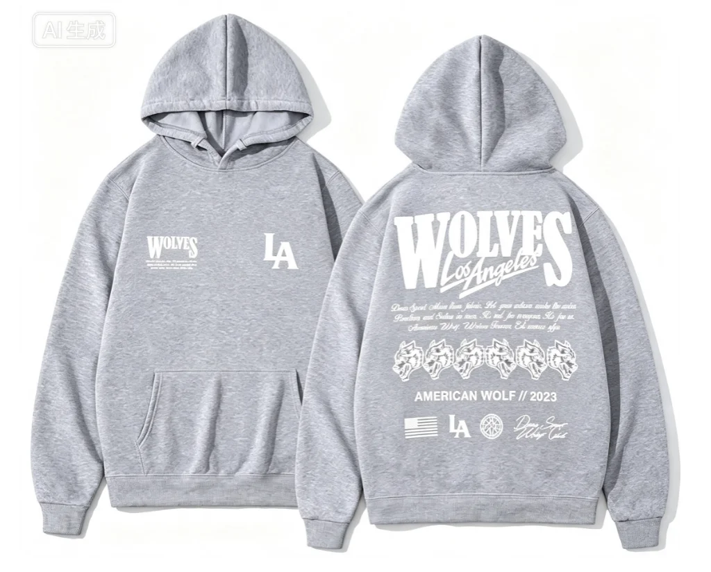 2026 Wolf Letter Graphic Hoodi - Graphic Hoodie Streetwear 评论和价格