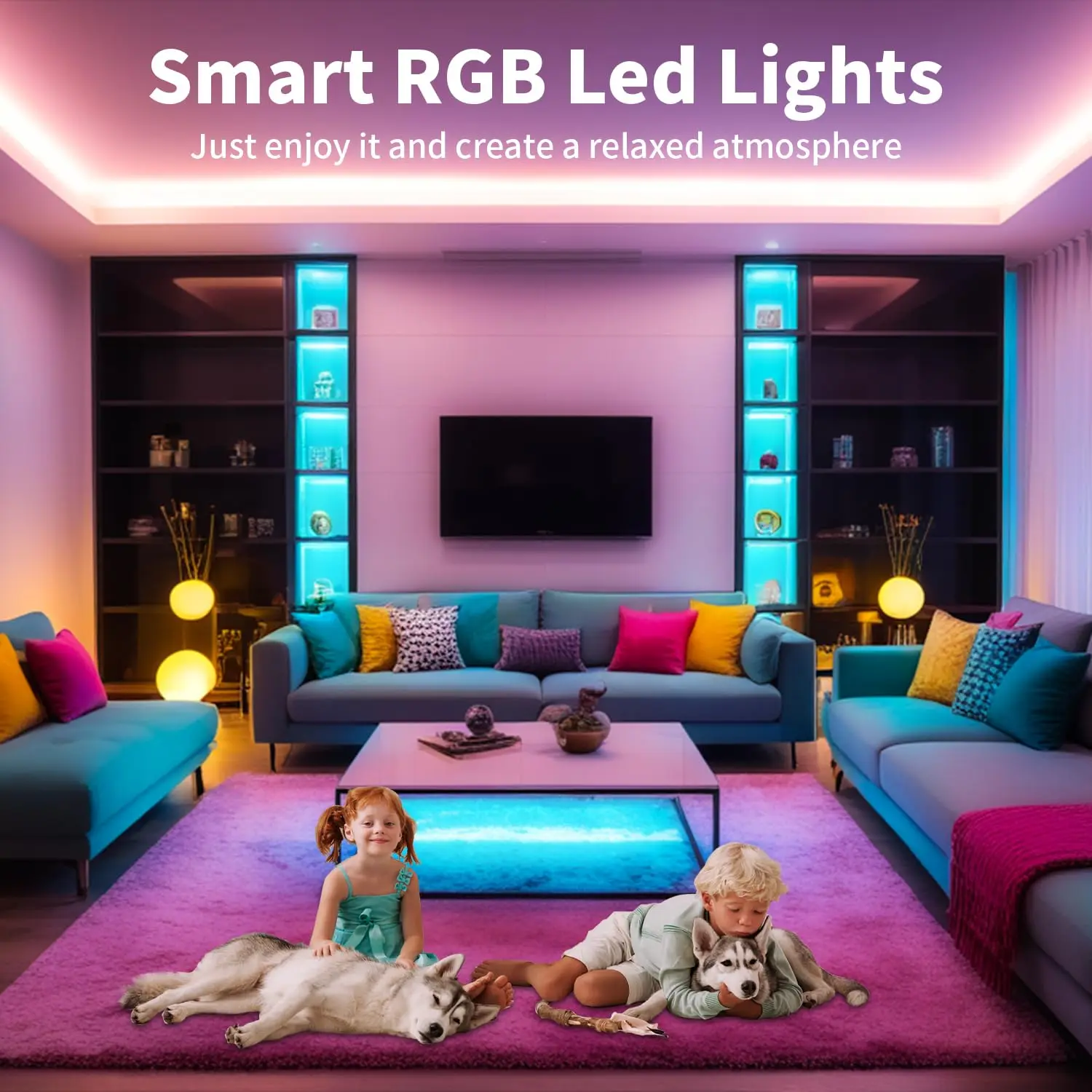 USB RGB Strip Light Color Changing Led Strip Lights Bluetooth Remote Music Sync DIY Fancy Led Lamp for TV Wall Room Home Decor