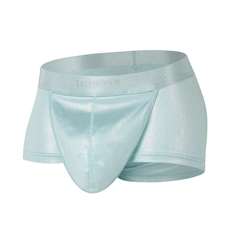 Men's Open Front Boxer Shorts with Crotch Hole Sexy Bulge Pouch Underwear Breathable Gay Underpants Lingerie Comfort Panties