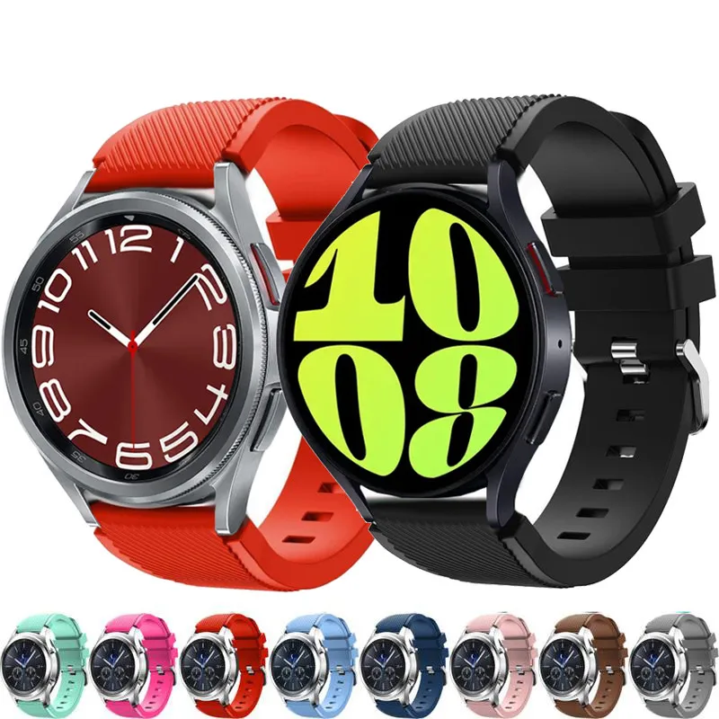 

20mm/22mm Watch Strap for Samsung Galaxy Watch 4 6 Classic/5/5 pro/46mm/3/active 2/s3/s2 Silicone bracelet galaxy watch 4 strap