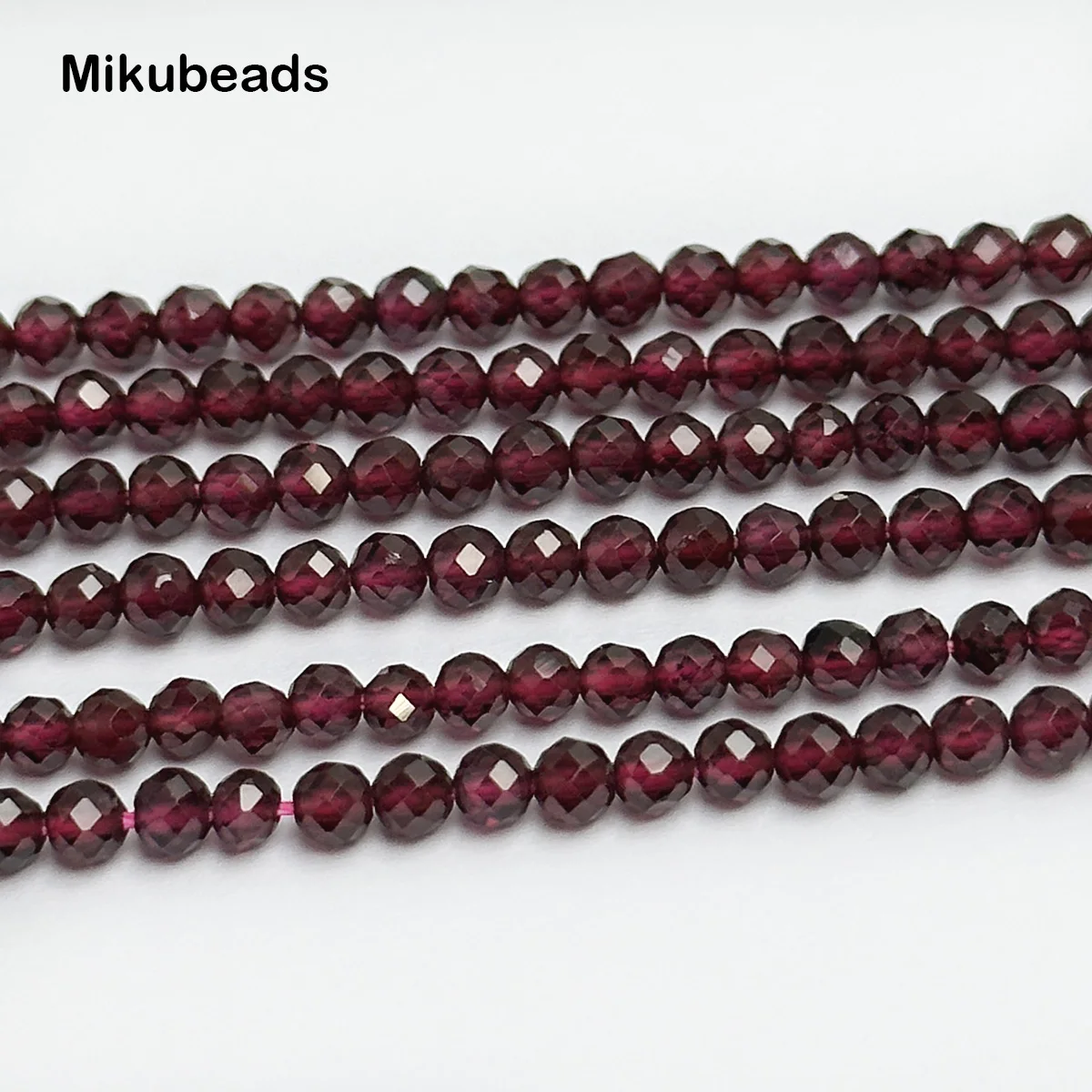 Natural Brazil Red Garnet 2mm 3mm (2strands) Faceted Round Beads Shinny Stone For Jewelry Making DIY Bracelet Necklace Strand