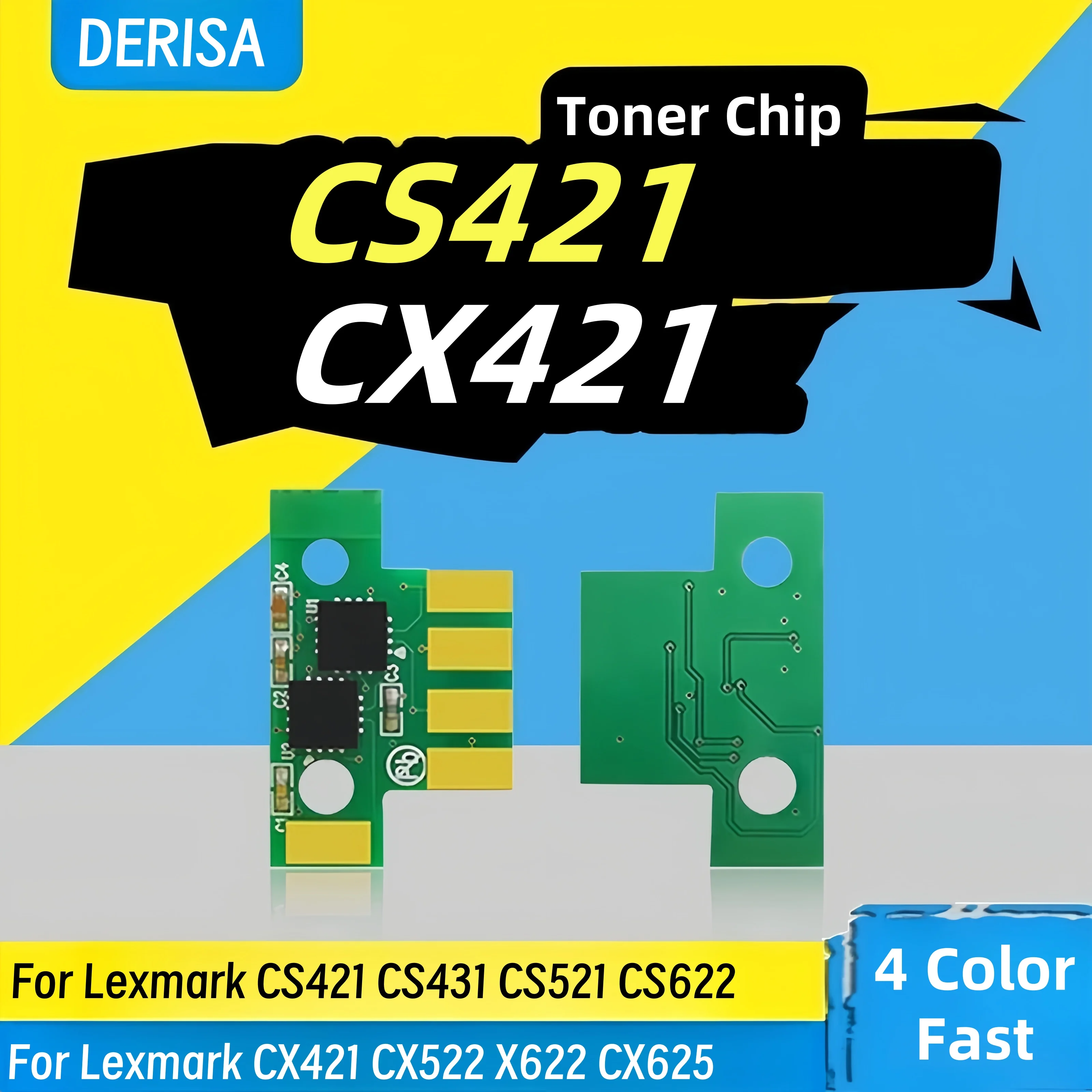 

4 шт. чип 78C20K0 78C20C0 78C20M0 78C20Y0 для Lexmark CS421 CS431 CS521 CS622 CX421 CX522 X622 CX625 тонер 78C20KE 78C20CE EUR