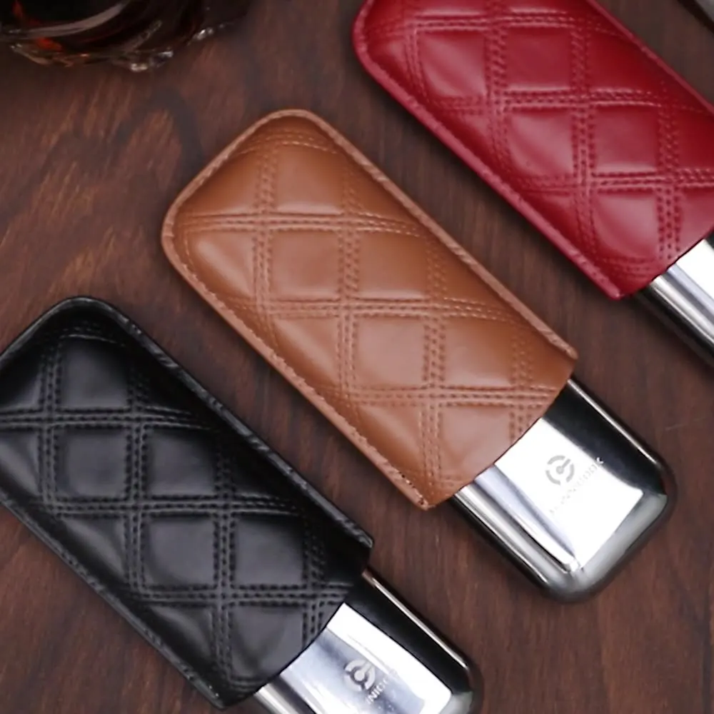 

Sealed Humidor Cigar Set (2-Piece) Portable Storage Case with Stainless Steel Tube Prevents odours aged cigars