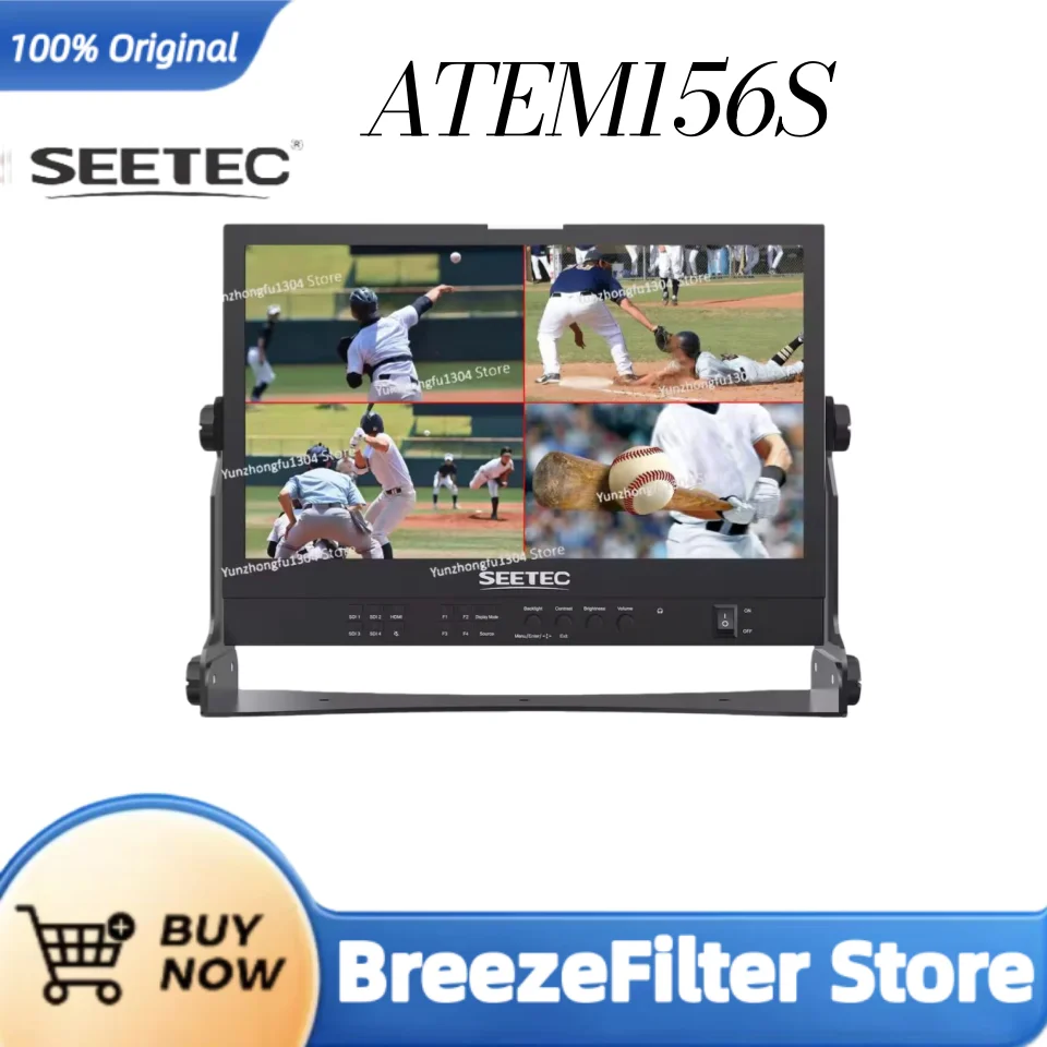 SEETEC ATEM156S 15.6" Full HD Monitor 4x3G-SDI HDMI Waveform Vector Scope Rec.709 for Live Production