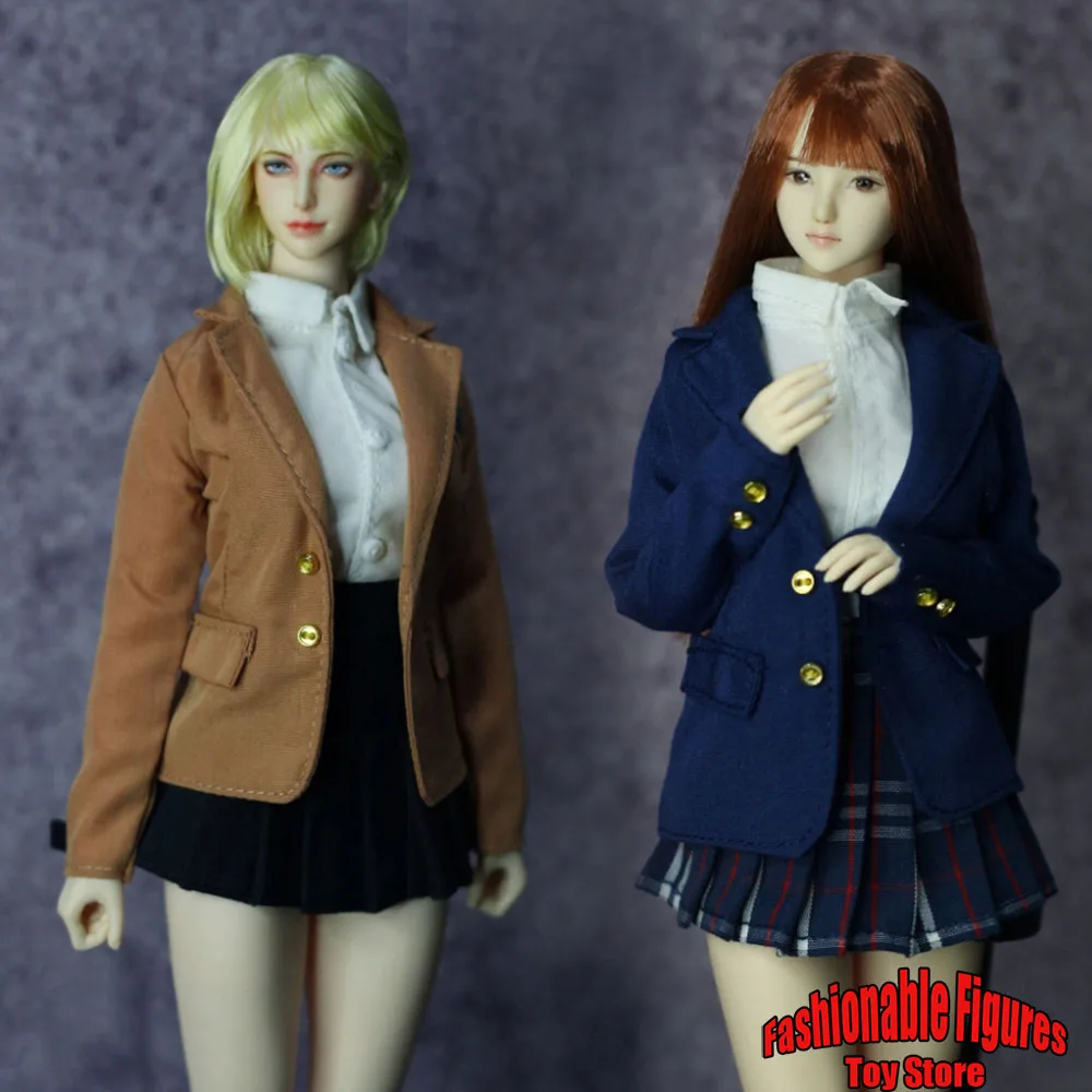 1/6 Women Soldier Jacket  JK Uniform Class Long Sleeved British Style Blazer Coat Fit 12Inch Action Figure Model Body