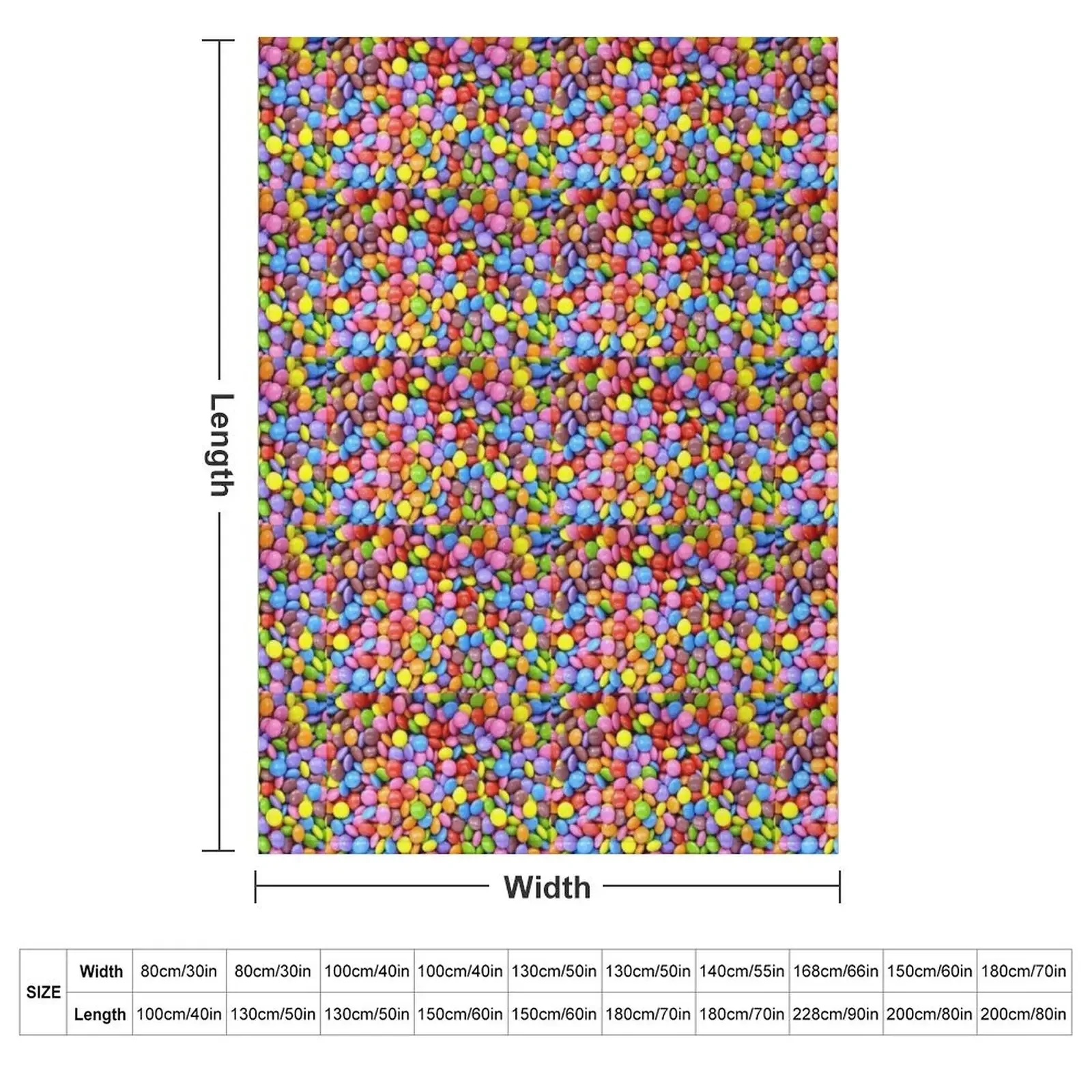 Smarties - Yummy Candies Throw Blanket Soft Plush Plaid sofa bed Flannel anime Blankets