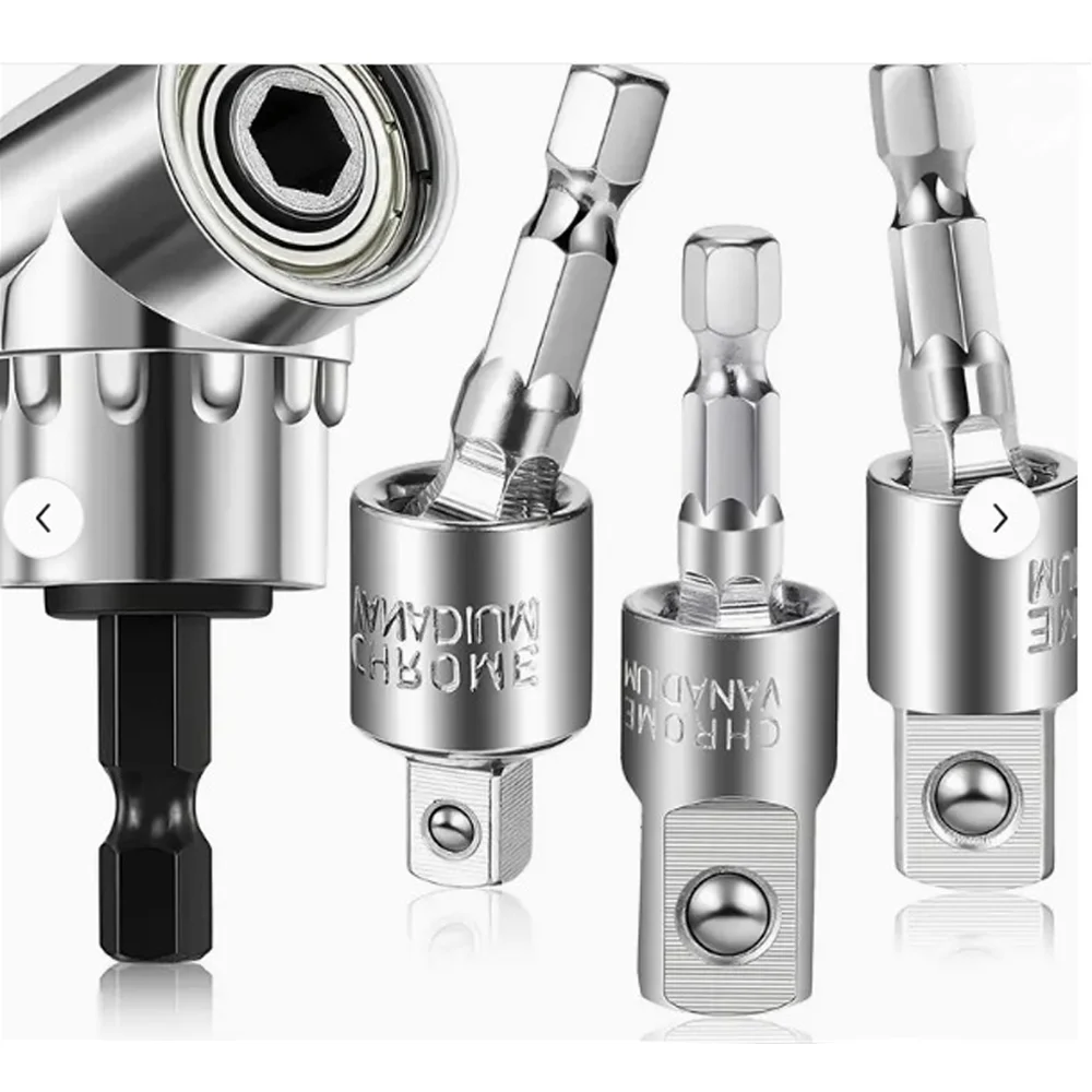 360° Electric Drill Air Screwdriver Sleeve Universal Adapter Hex Handle to Square Head Rotary Adapter Connect Rod Tools