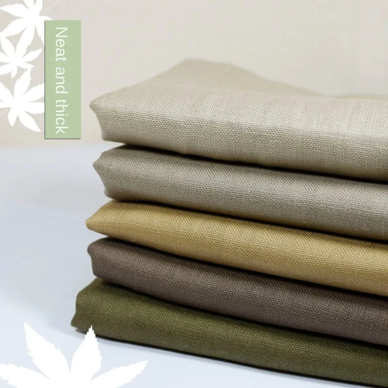 Pure Linen Fabric Clothing Spring Autumn Solid Color Suit Sofa Wholesale Cloth Per Meter Apparel Sewing Diy Material