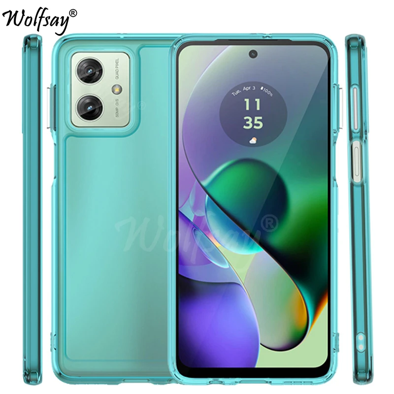 Transparent Case For Motorola Moto G64 5G Soft TPU Candy Color Clear Back Case For Moto G64 G54 Power Cover For Moto G64 Case