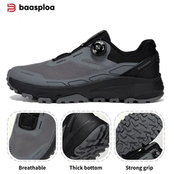 Baasploa, zapatos de senderismo para hombre, zapatos para caminar cómodos y transpirables informales para exteriores, zapatillas de deporte de malla de viaje antideslizantes y resistentes al desgaste para hombre