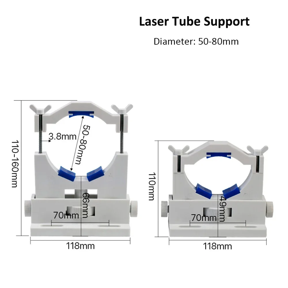 Co2 Laser Tube Holder Support Mount Flexible Plastic 50-80mm for 50-180W Laser Engraving Cutting Machine Model A