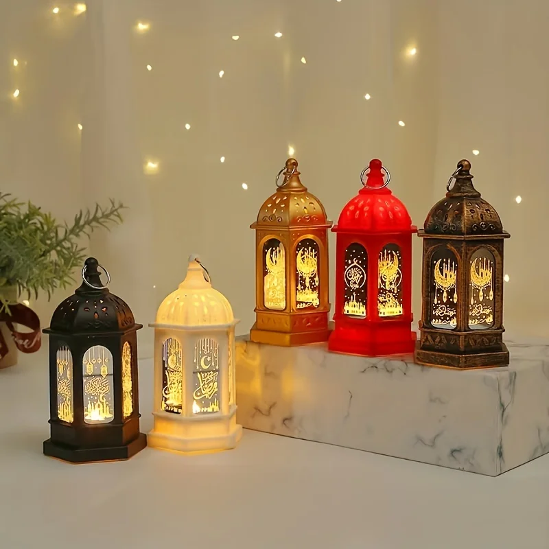 LED 랜턴 레트로 라마단 장식, 이슬람 무슬림 파티 선물, 이드 무바라크 양초, 야간 조명 이드, 다채로운 라마단 장식품, 2024 신제품