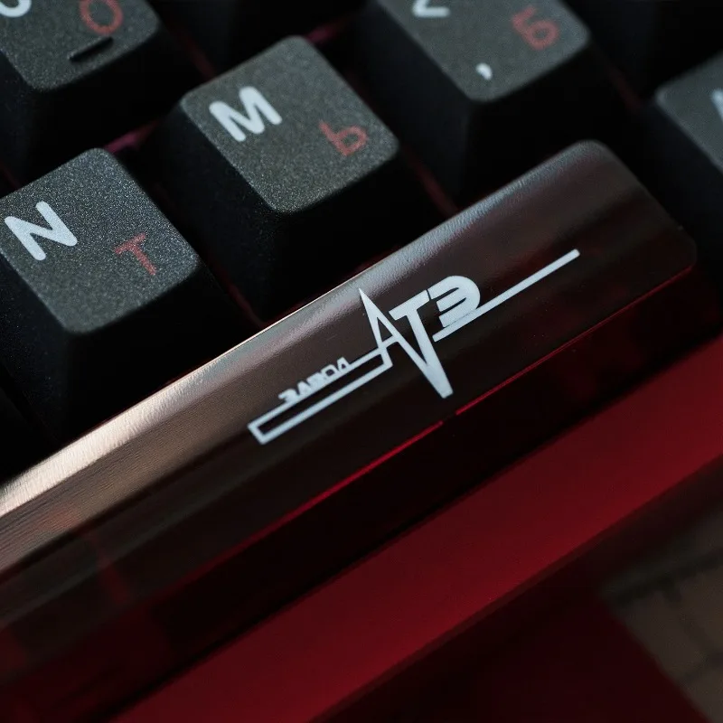 Set di copritasti a tema nero sovietico Set di cappucci per tastiera con profilo in ciliegio traslucido per PC PBT per accessori per tastiera meccanica da gioco regalo