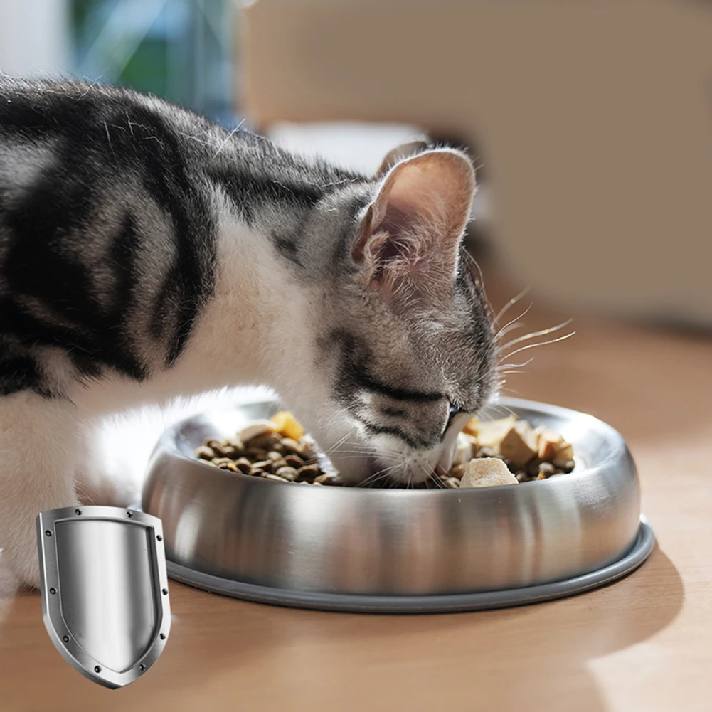 

Stainless Steel Cat Food Bowl Round Dog Pet Bowl With Anti-slip Silicone Meal Mat Anti Overthrow Pet Grain Basin