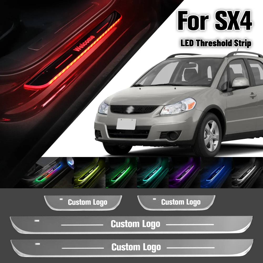 For Suzuki SX4 2006-2023 Car Door Sill Light Customized Logo LED 2011 2013 2019 2021 Welcome Threshold Pedal Lamp Accessories