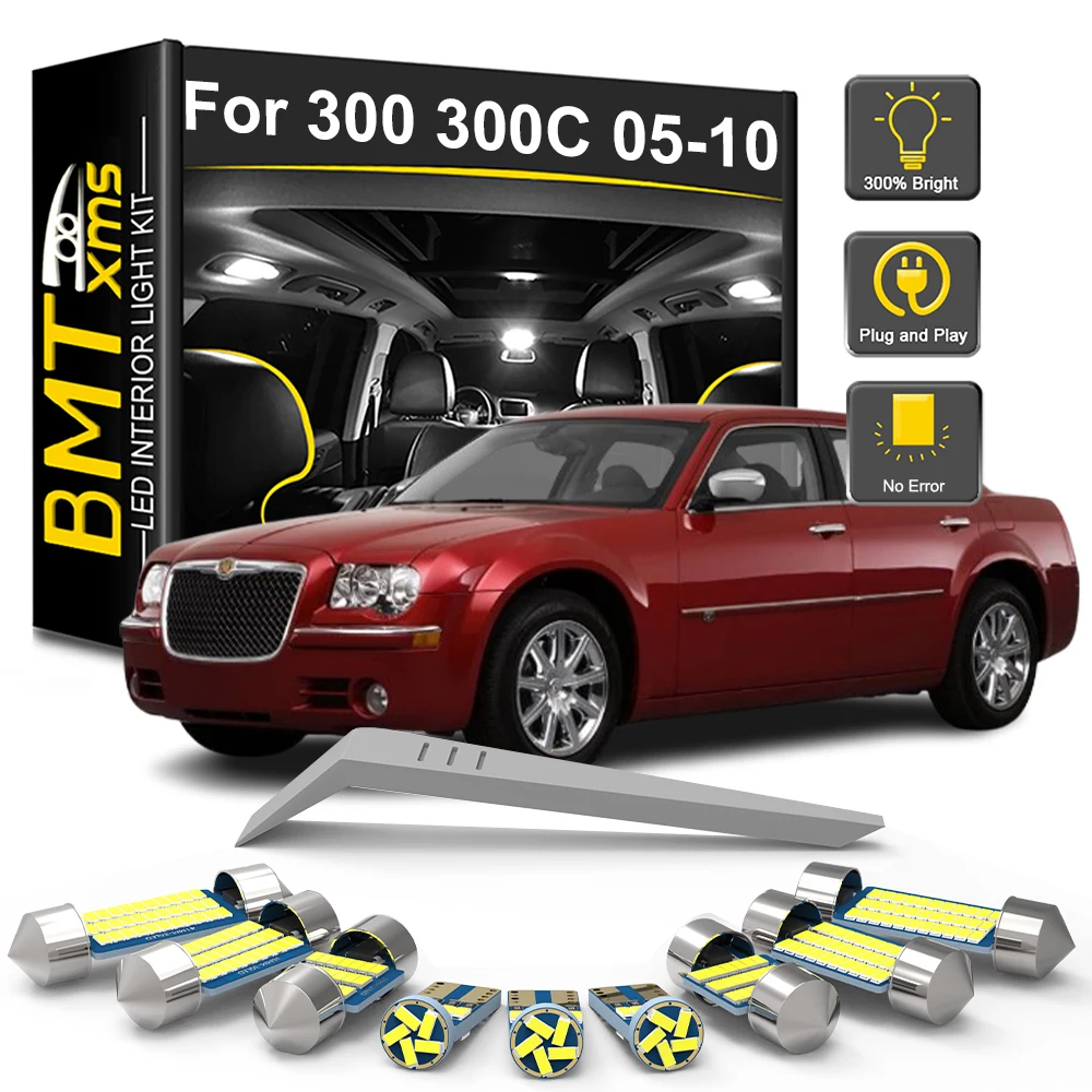 BMTxms, 17 Шт., Комплект Внутреннего Освещения LED Canbus Для Chrysler 300 300C 2005-2010, Белый/теплый Белый/синий/фиолетовый