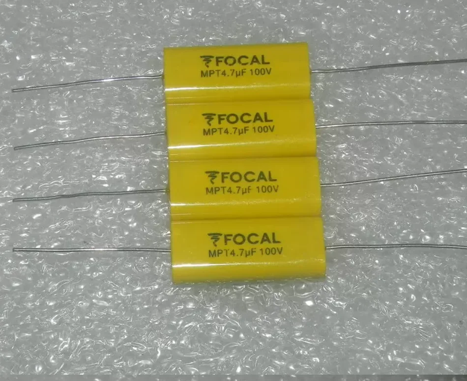 4PCS/LOT Copper-plated French FOCAL Wave Force 100v 4.7UF 475j 4.7j MPT Horizontal Infinite-Bandpass Film Capacitor